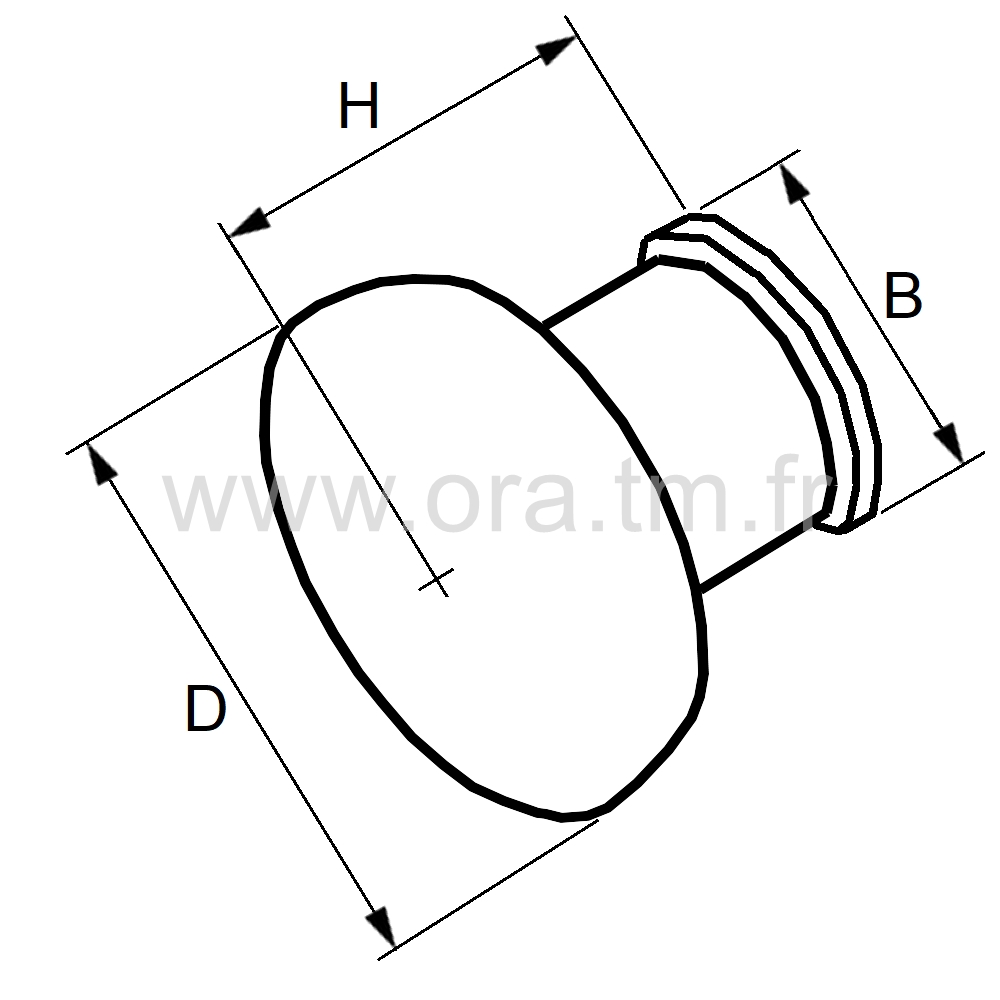 BOB - BOUTON CYLINDRIQUE - DESSUS BOMBE