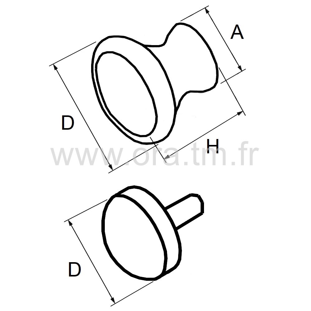 BOBI - BOUTON BICOLORE - EMBASE ET CAPOT SEPARES