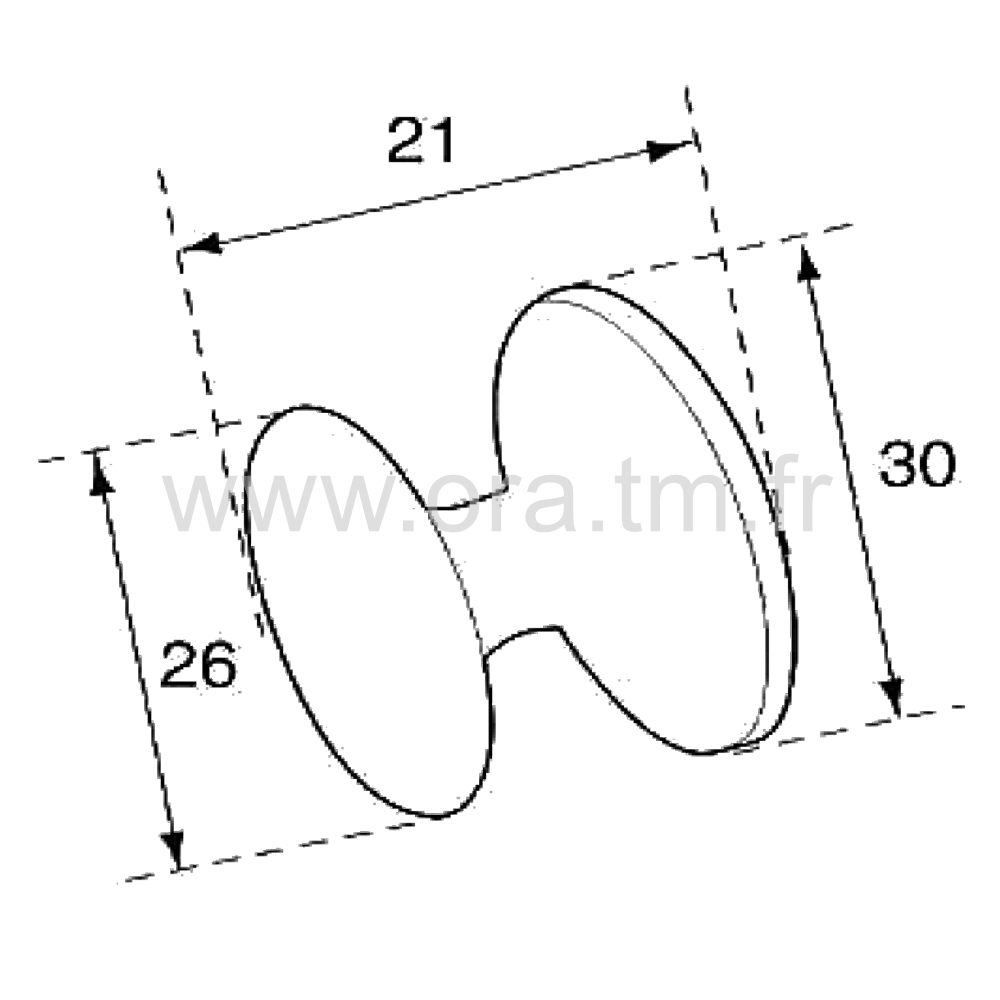 F0082 - BOUTON CYLINDRIQUE - DESSUS BOMBE