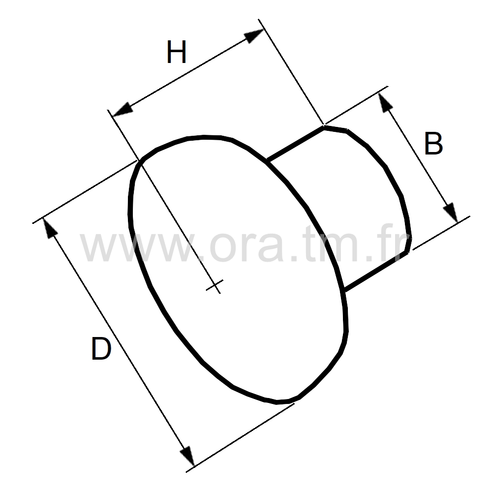 F105 - BOUTON CYLINDRIQUE - DESSUS BOMBE