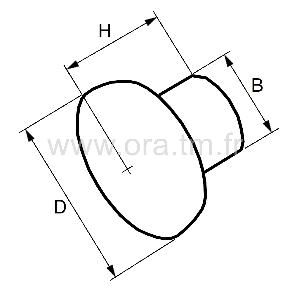 F138 - BOUTON CYLINDRIQUE - DESSUS BOMBE