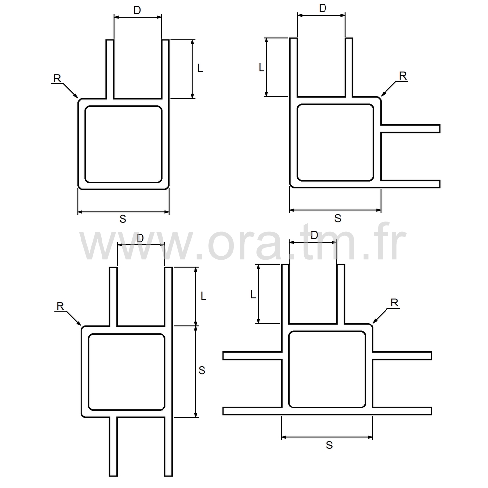 ALU20P - TUBE CARRE ALUMINIUM - 