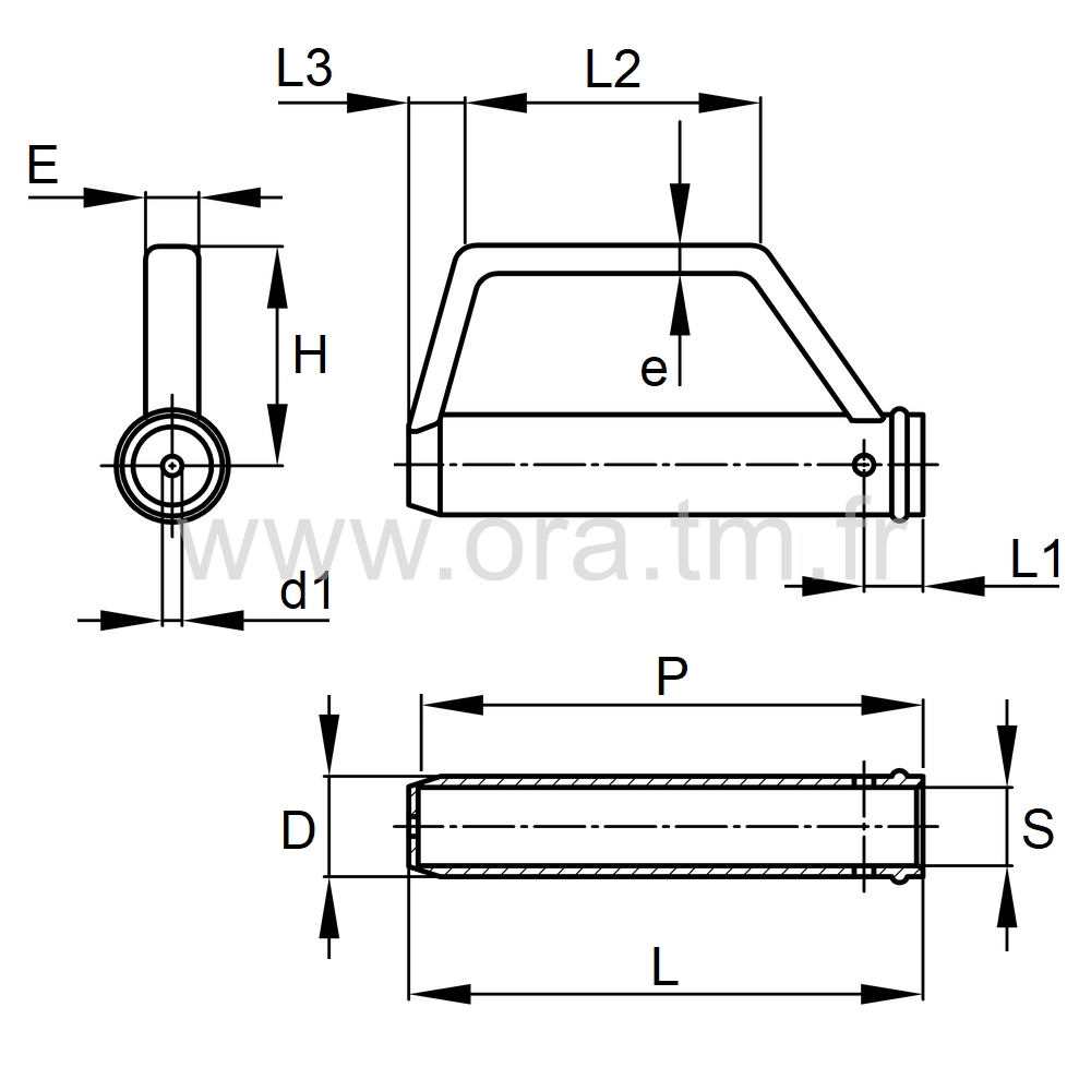 BROP - EMBOUT POIGNEE BROUETTE - TUBE CYLINDRIQUE