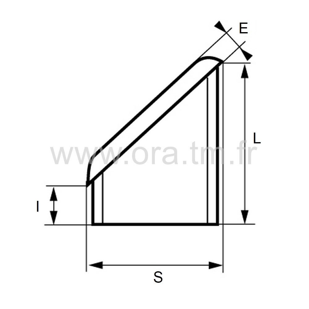 CTBC - EMBOUT INCLINE A INSERER - TUBE CARRE