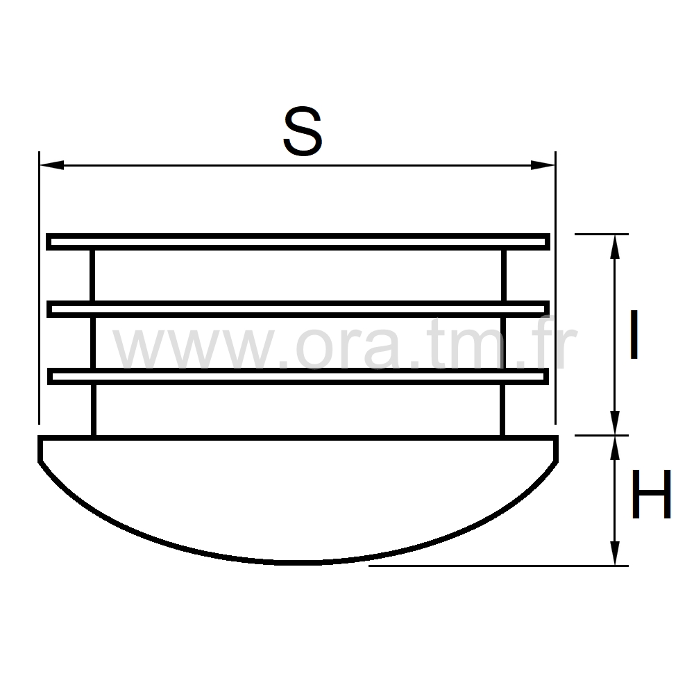 CTRB - COUVRE TUBE A AILETTES - RECTANGULAIRE