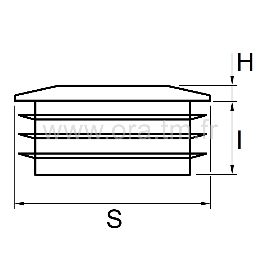 CTRS - COUVRE TUBE A AILETTES - RECTANGULAIRE