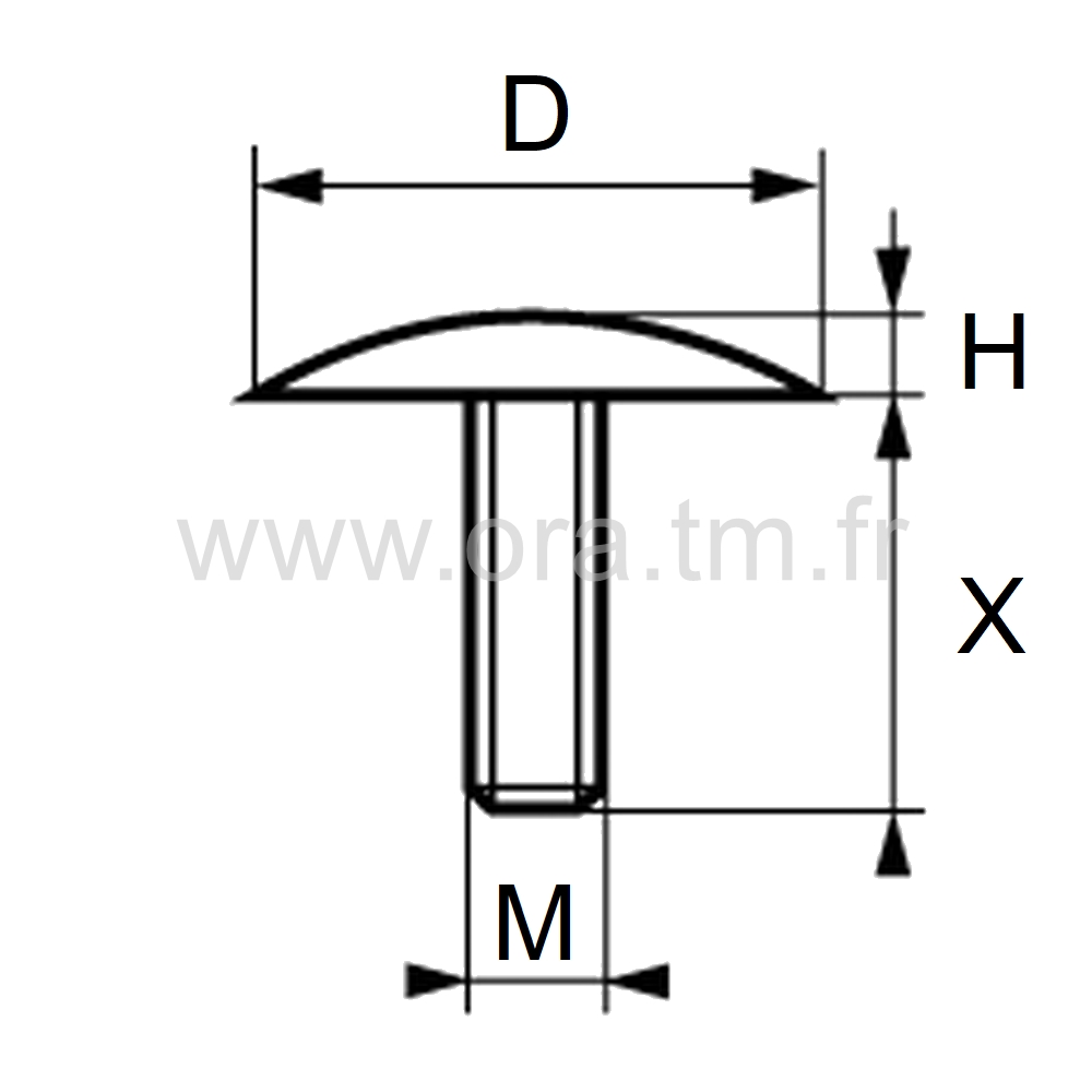 CTVE - COUVRE TUBE ENJOLIVEUR - FIXATION TIGE FILETEE