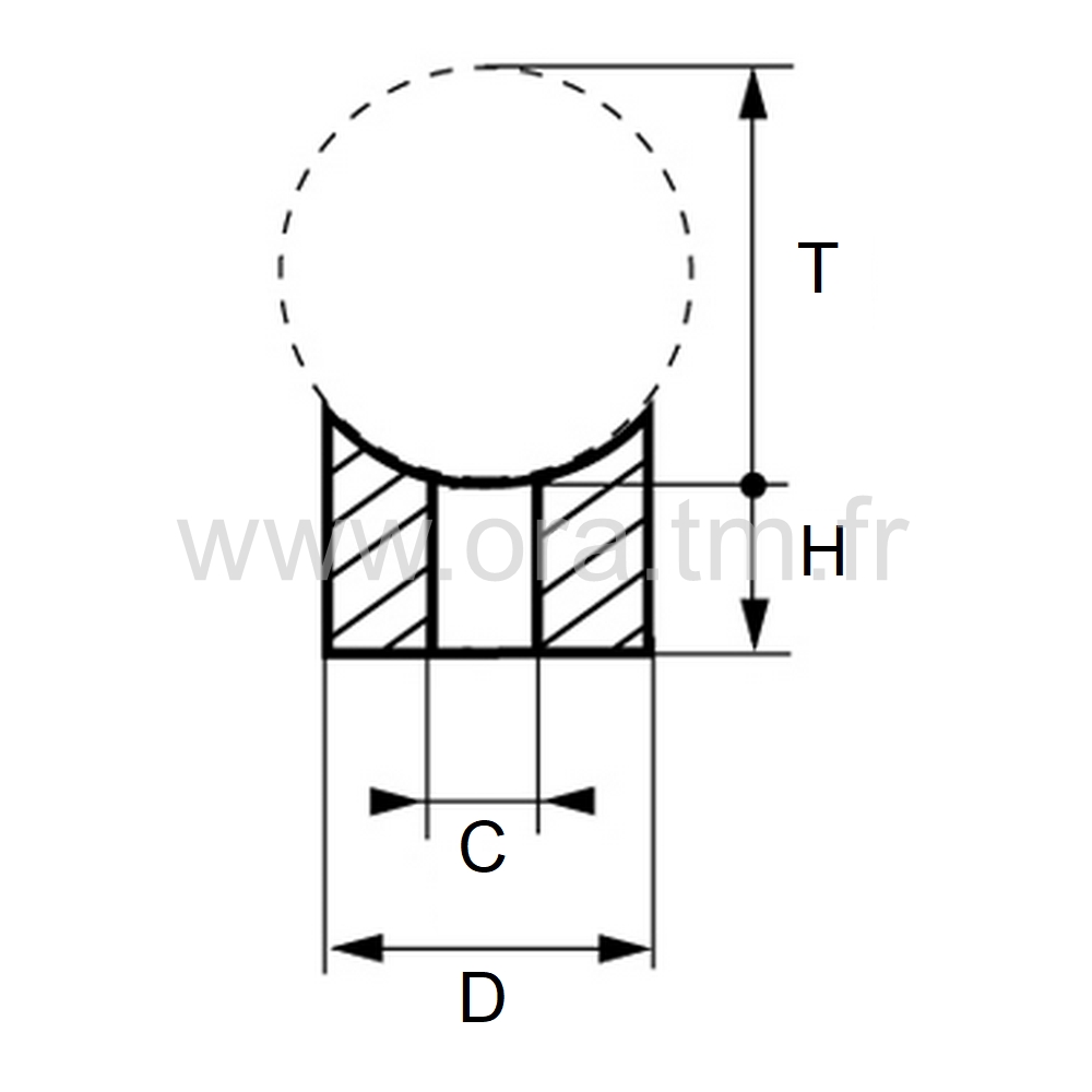 DRB - ENTRETOISE TUBE ROND - AXE HAUTEUR FIXE