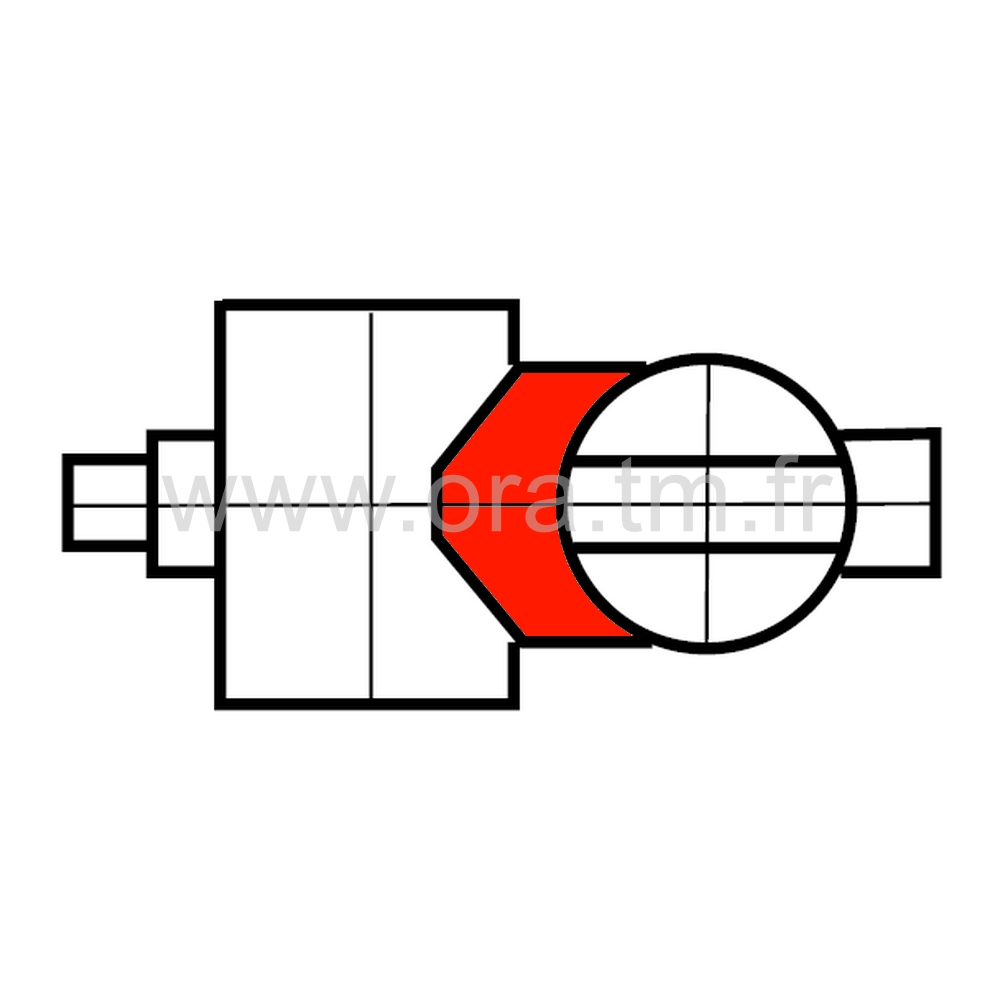 DRF - ENTRETOISE TUBE ROND - APPUIS CONCAVES CROISES