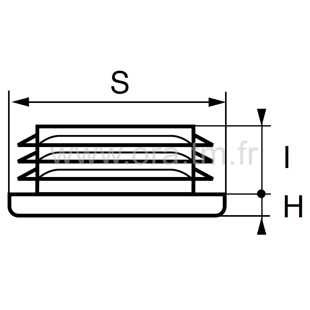 EAD - EMBOUT A AILETTES - TUBE CARRE