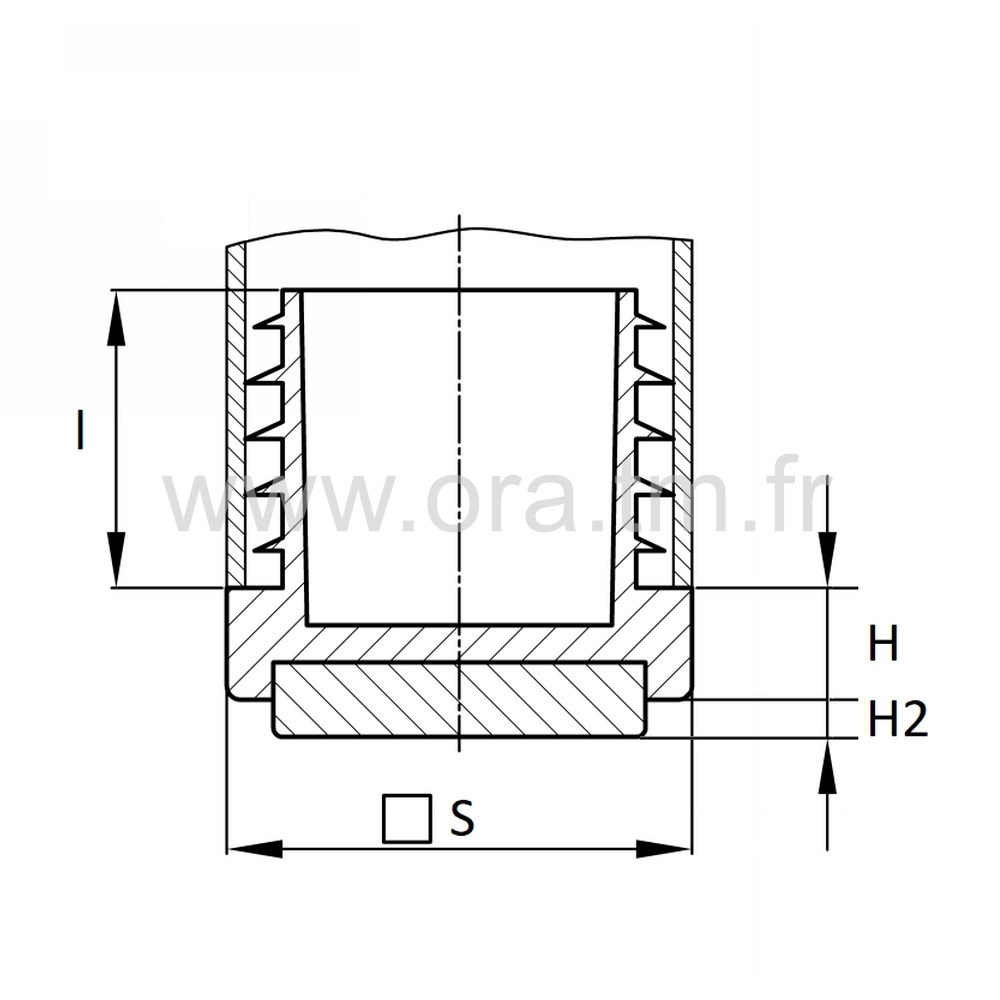 EADAM - EMBOUT A AILETTES - TUBE CARRE