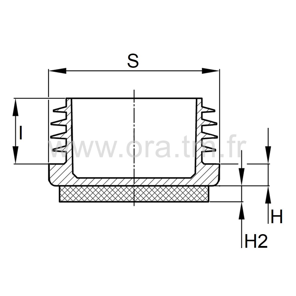 EADFE - EMBOUT A AILETTES - TUBE CARRE