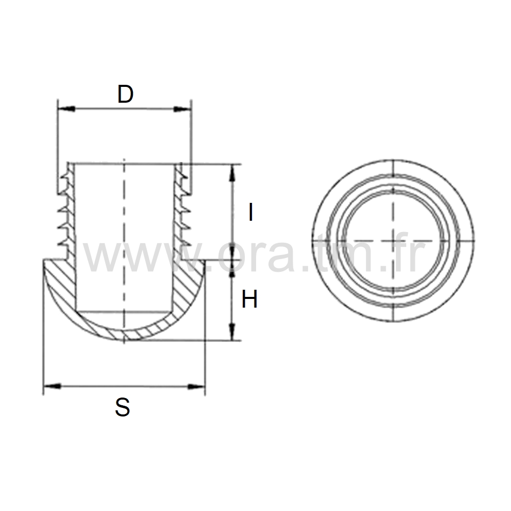 EAH3 - EMBOUT A AILETTES - TUBE CYLINDRIQUE