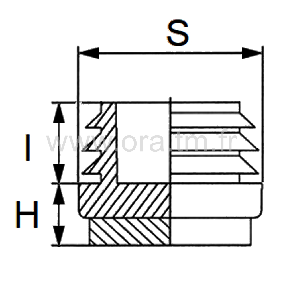 EAKFE - EMBOUT A AILETTES - TUBE CYLINDRIQUE