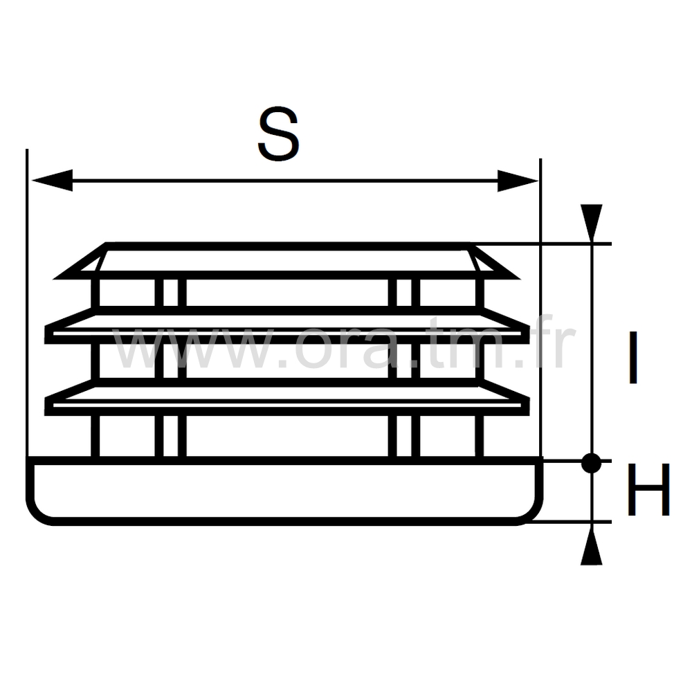 EAR - EMBOUT A AILETTES - TUBE RECTANGULAIRE