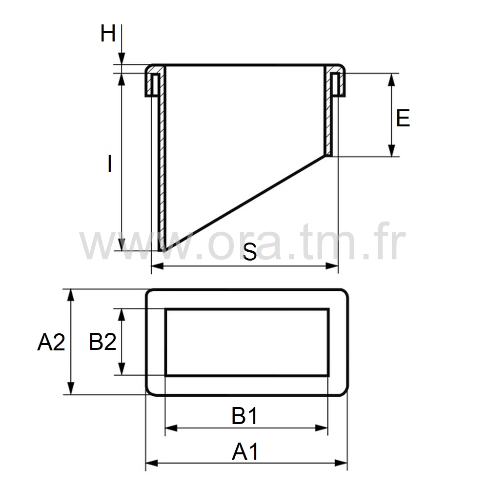 EARGC - EMBOUT A AILETTES - TUBE RECTANGULAIRE