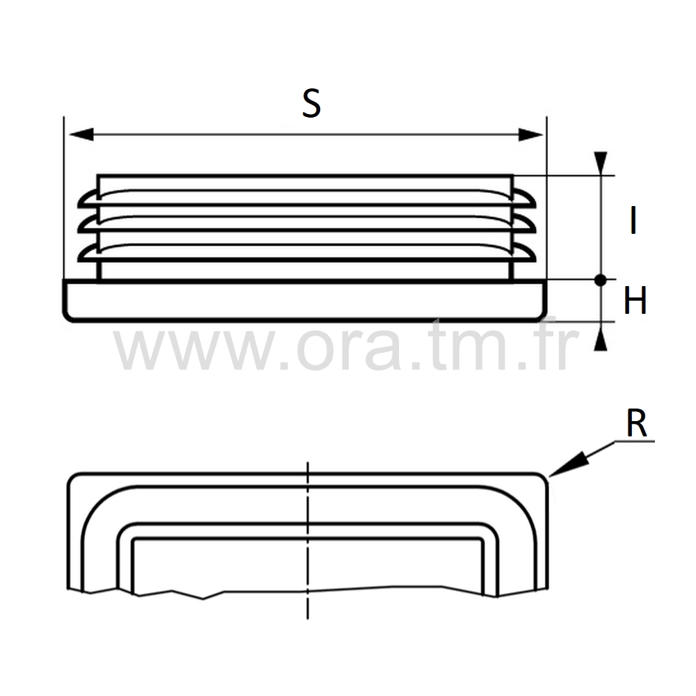 EAS - EMBOUT A AILETTES - TUBE RECTANGULAIRE