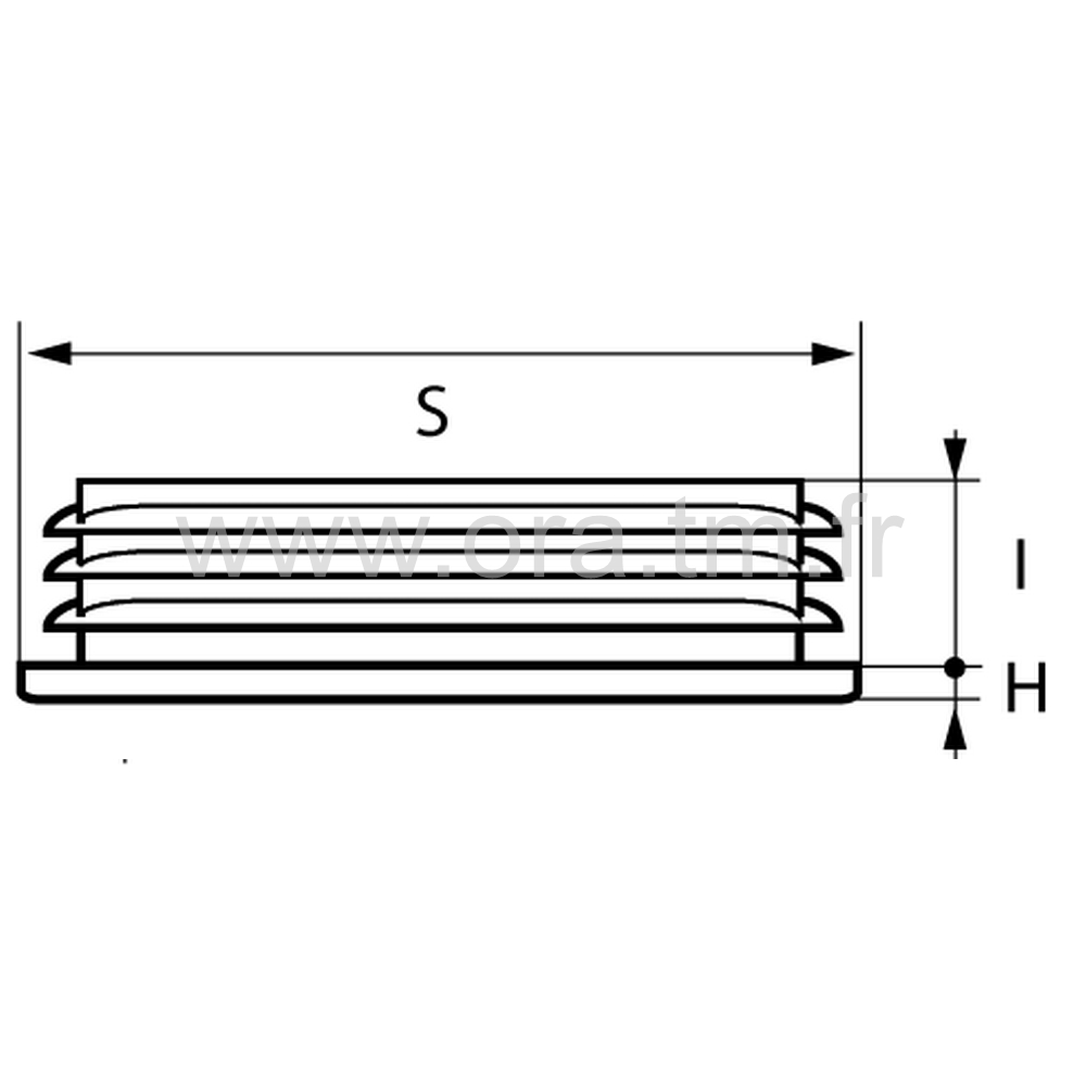 EASE - EMBOUT A AILETTES - TUBE RECTANGULAIRE