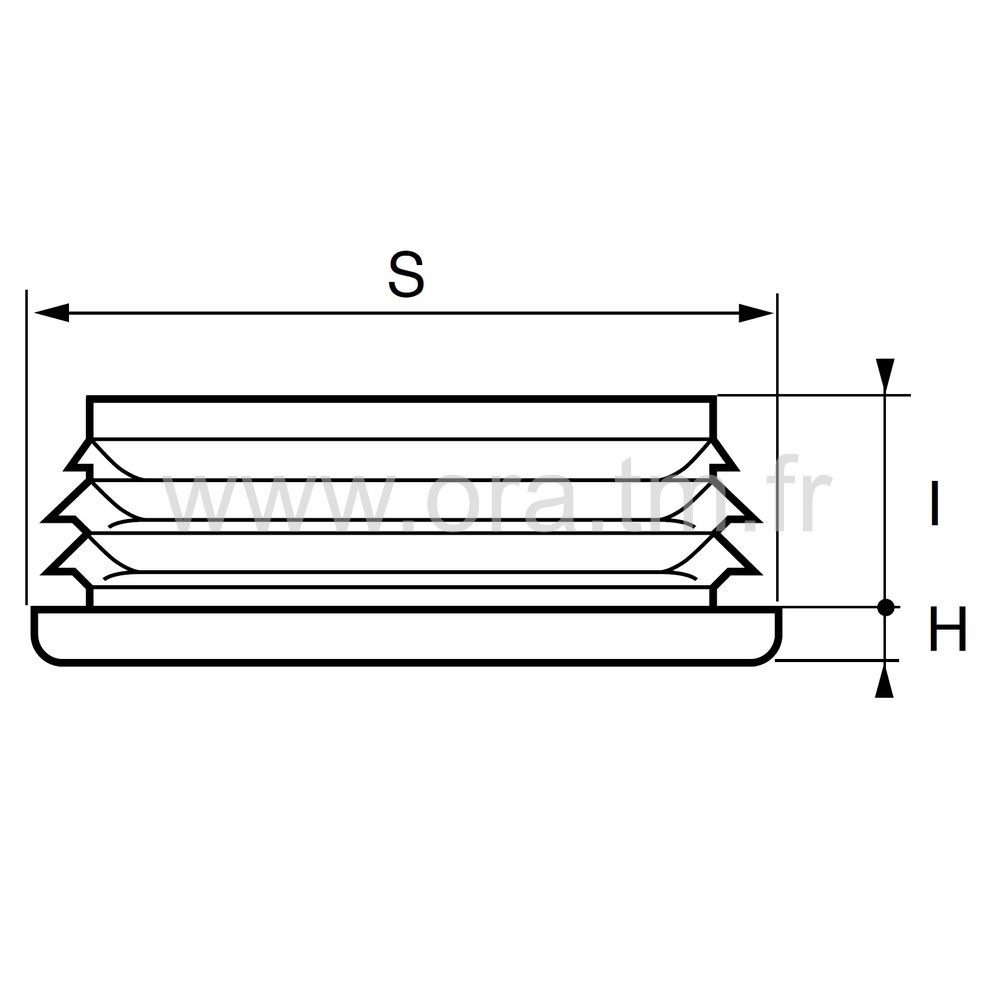 EAXR - EMBOUT A AILETTES - TUBE RECTANGULAIRE