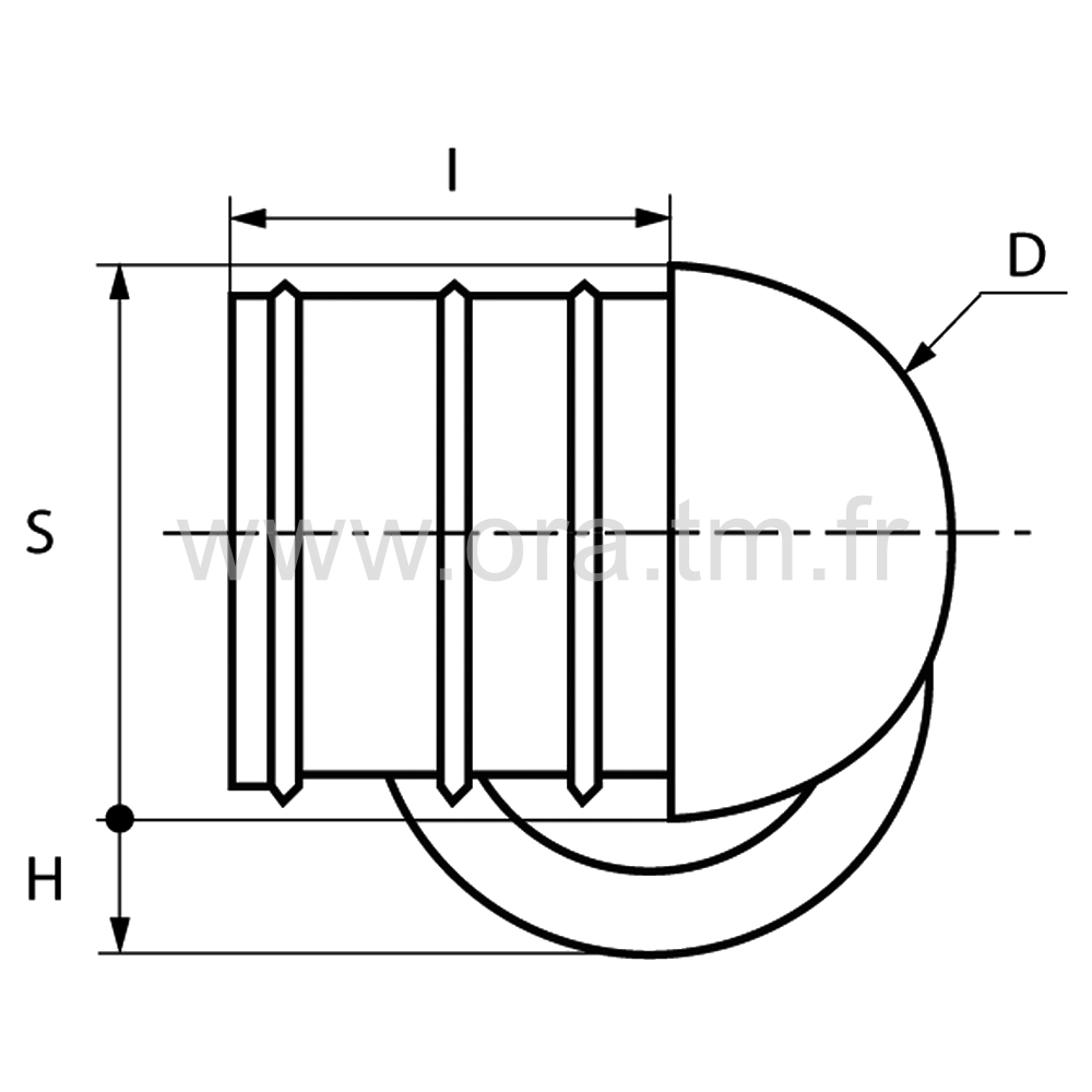 EAYG - EMBOUT A ROULETTE - TUBE CYLINDRIQUE