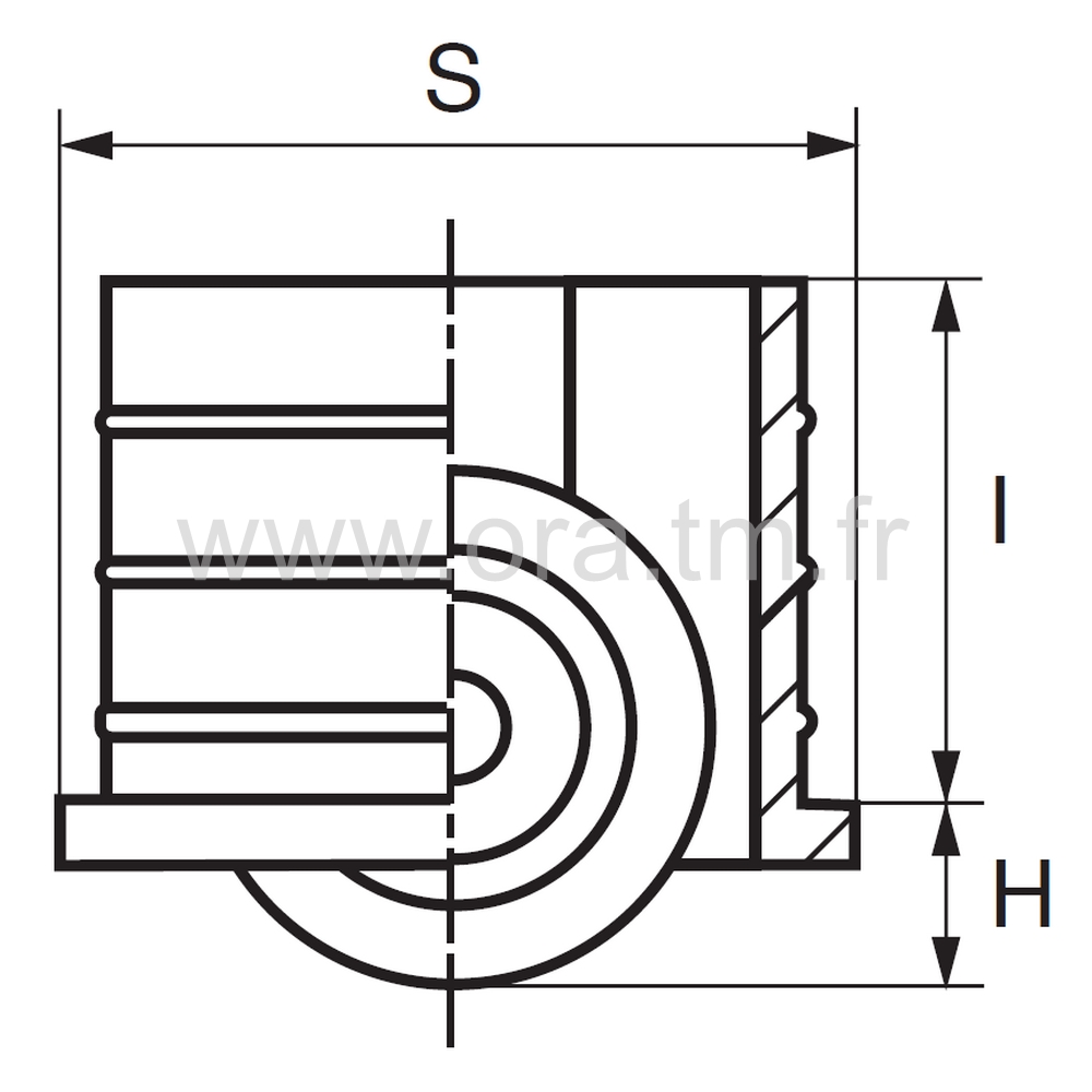 EAYR - EMBOUT A ROULETTE - TUBE CYLINDRIQUE