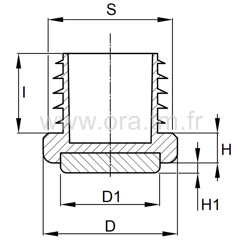 EAZAD - EMBOUT A AILETTES - TUBE CYLINDRIQUE