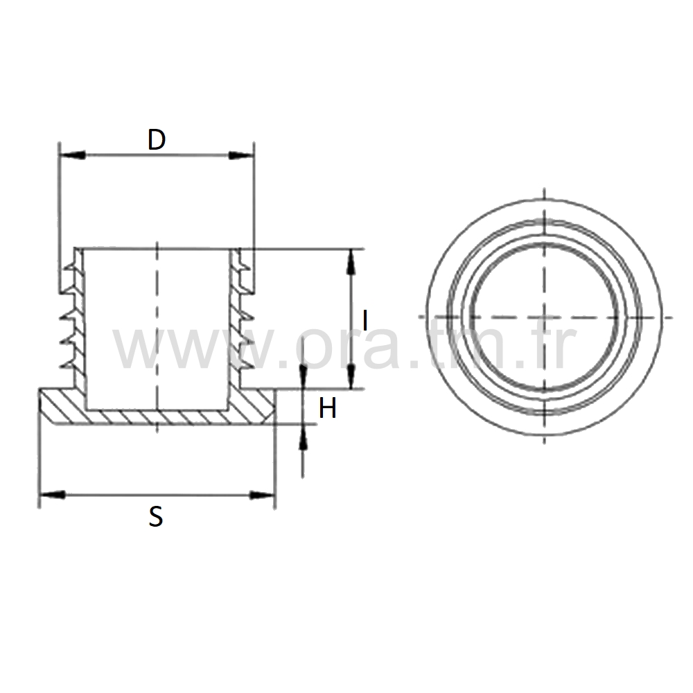 EAZG - EMBOUT A AILETTES - TUBE CYLINDRIQUE