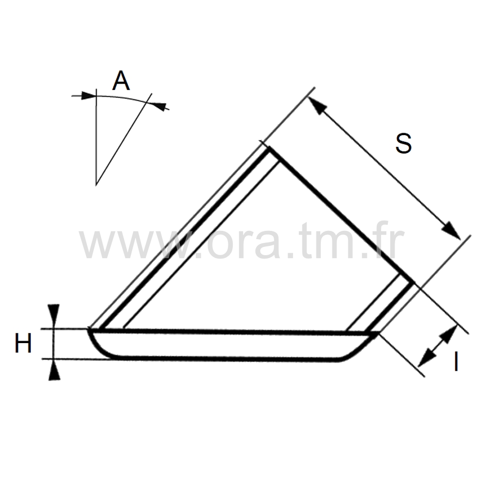 EBGR - EMBOUT INCLINE A INSERER - TUBE RECTANGLE