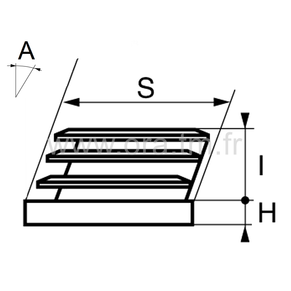 EBR - EMBOUT INCLINE A AILETTES - TUBE RECTANGLE