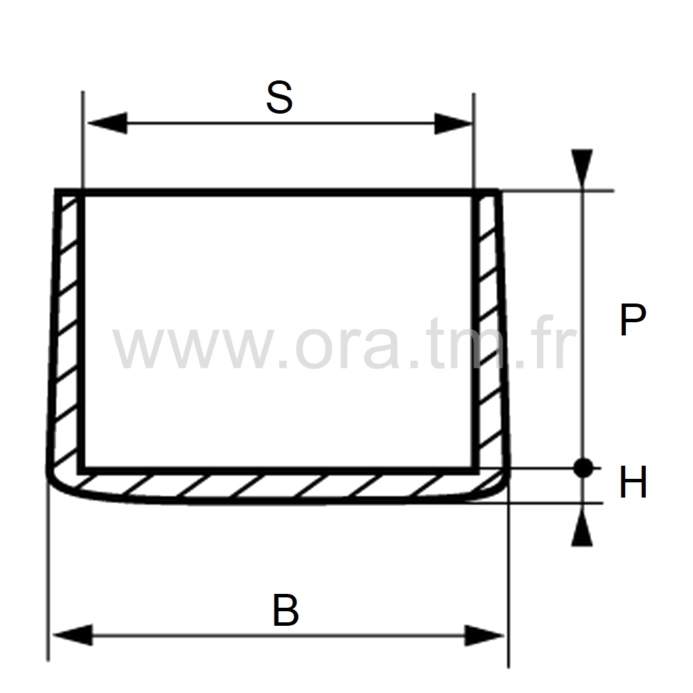 EEC - EMBOUT ENVELOPPANT - TUBE CARRE