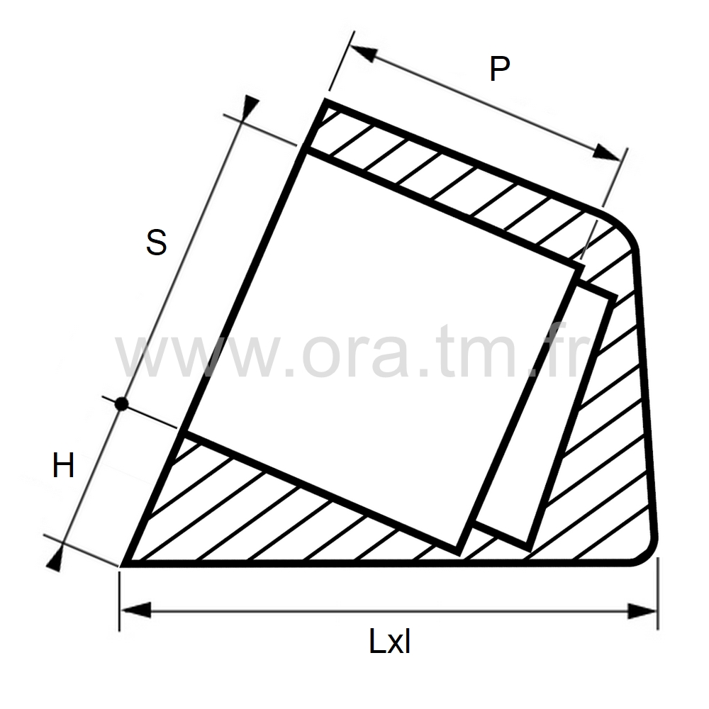 EECA - EMBOUT ENVELOPPANT - TUBE CARRE