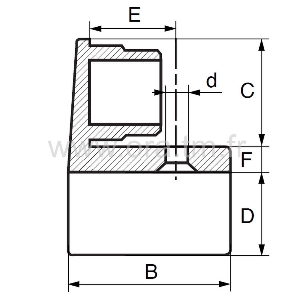 EFCK - EMBOUT D ATTACHE - TUBE CYLINDRIQUE