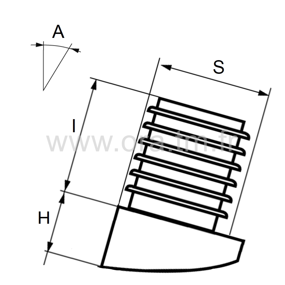 EIK - EMBOUT INCLINE A AILETTES - TUBE CYLINDRIQUE