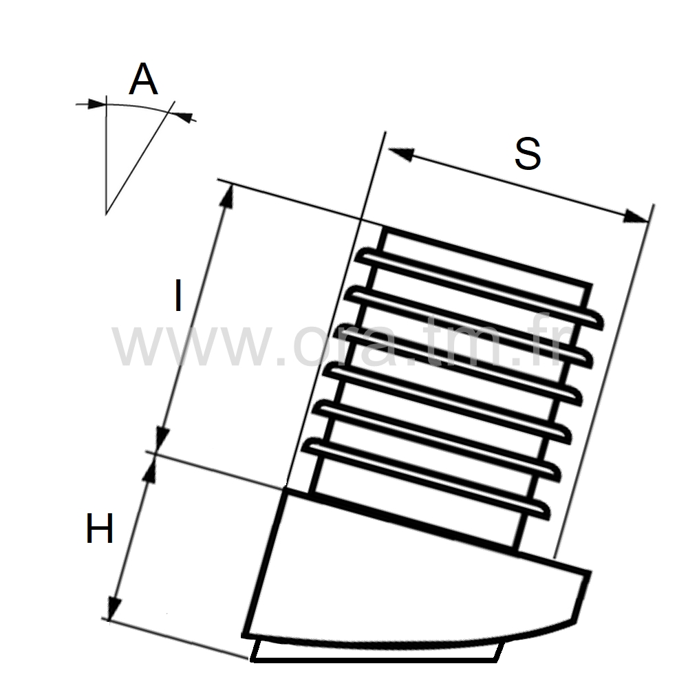 EIKFE - EMBOUT INCLINE A AILETTES - TUBE CYLINDRIQUE