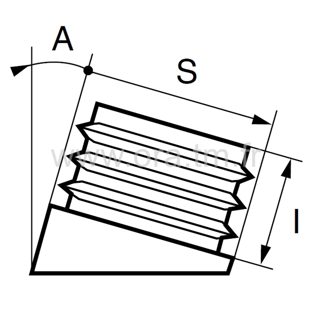 EIR - EMBOUT INCLINE A AILETTES - TUBE RECTANGULAIRE