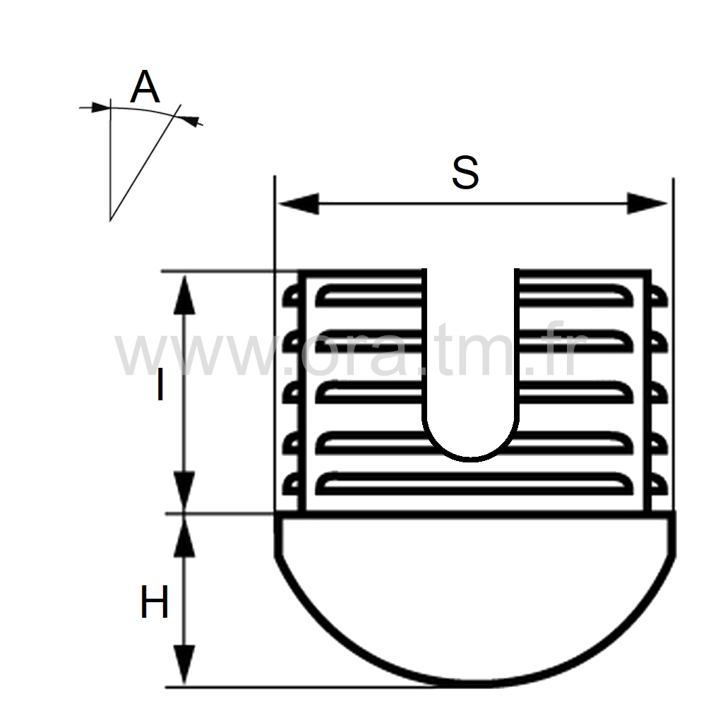 EIVR - EMBOUT INCLINE A AILETTES - TUBE RECTANGULAIRE