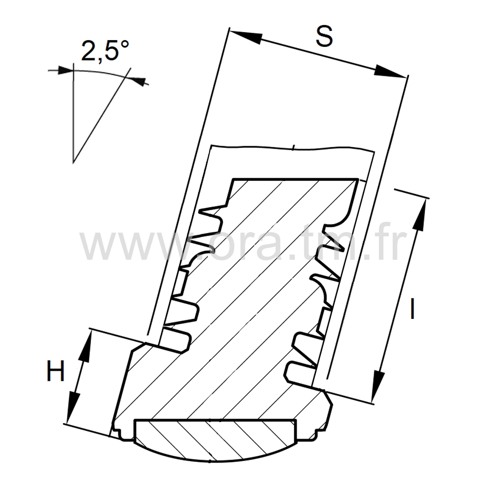 EIYAD - EMBOUT INCLINE A AILETTES - TUBE CYLINDRIQUE