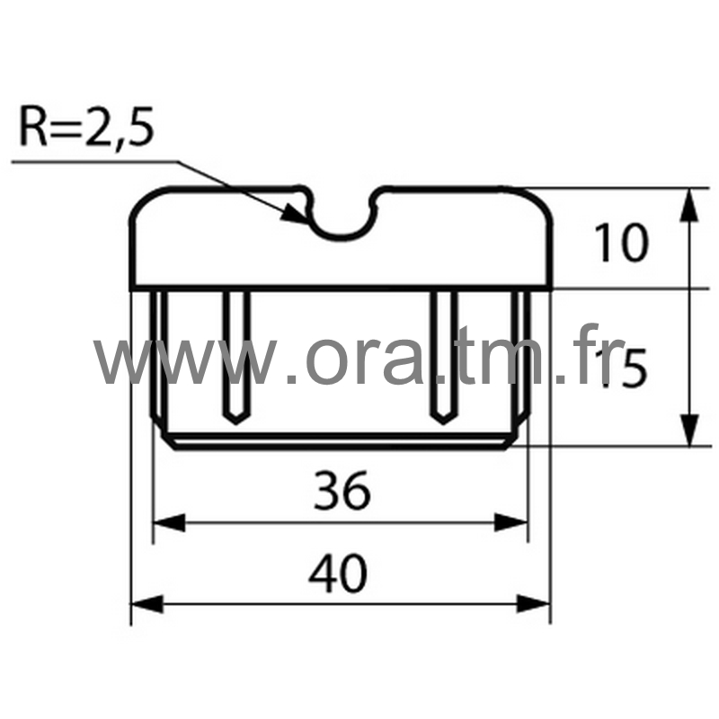 EPC - EMBOUT PASSE CABLE - TUBE CARRE