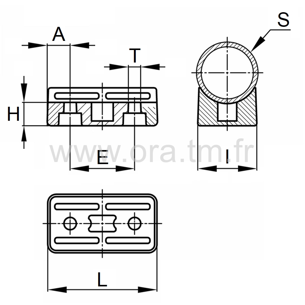 ESB1 - EMBOUT TRAINEAU - TUBE CYLINDRIQUE