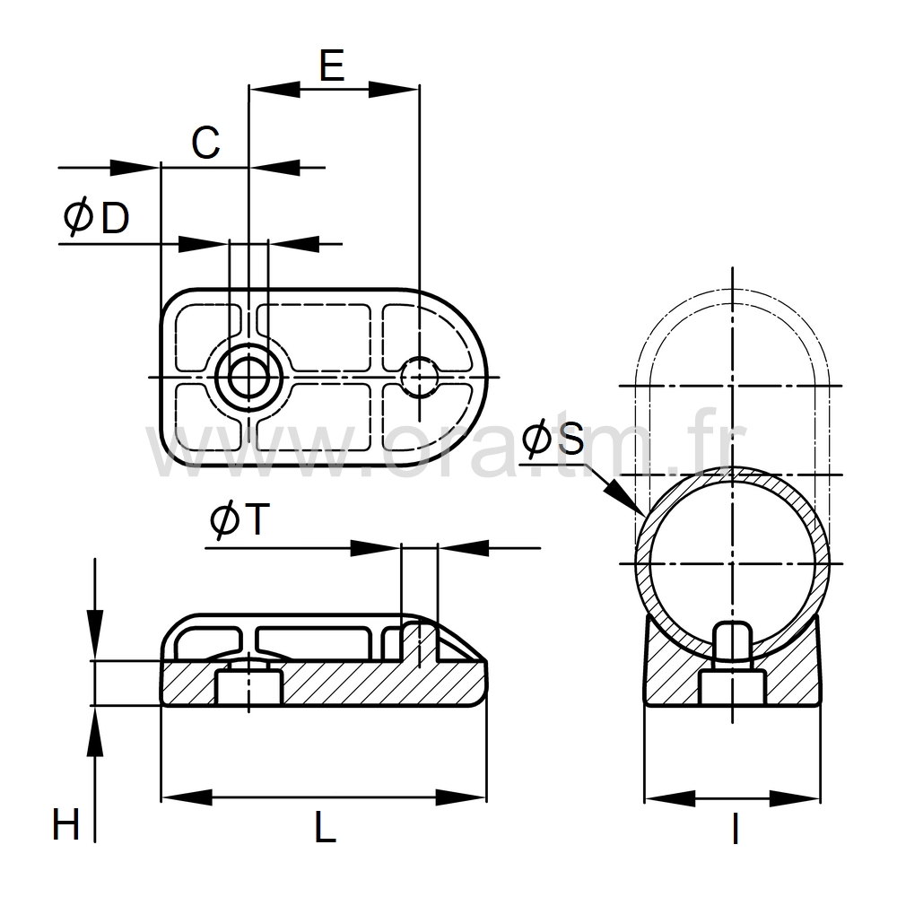 ESBX - EMBOUT TRAINEAU - TUBE CYLINDRIQUE