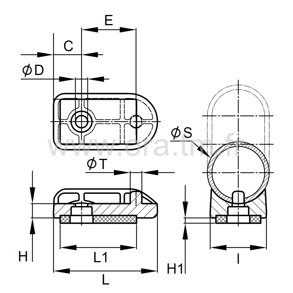 ESBXAM - EMBOUT TRAINEAU - TUBE CYLINDRIQUE