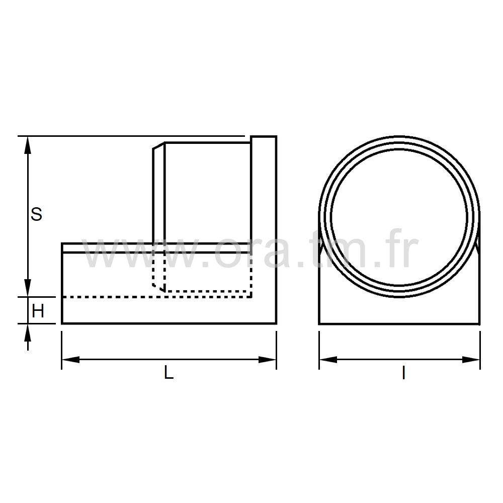 ESC2 - EMBOUT TRAINEAU - TUBE CYLINDRIQUE