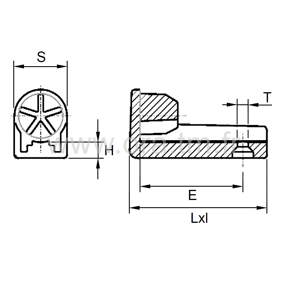 ESCH - EMBOUT TRAINEAU - TUBE CYLINDRIQUE