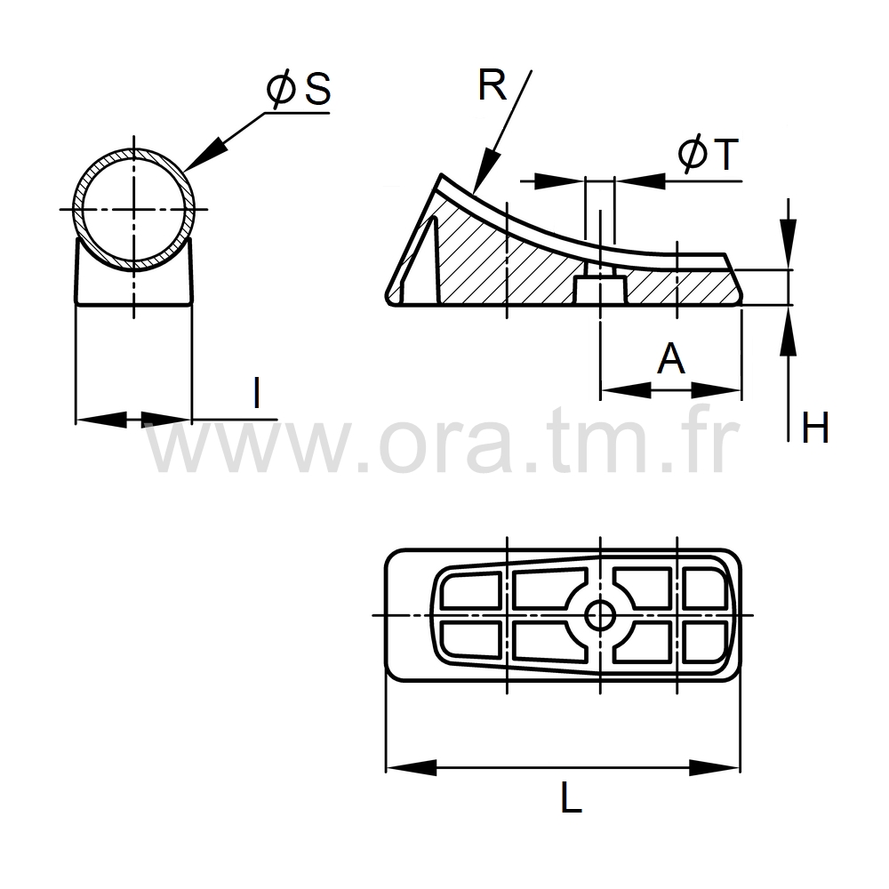 ESD1 - EMBOUT TRAINEAU - TUBE CYLINDRIQUE