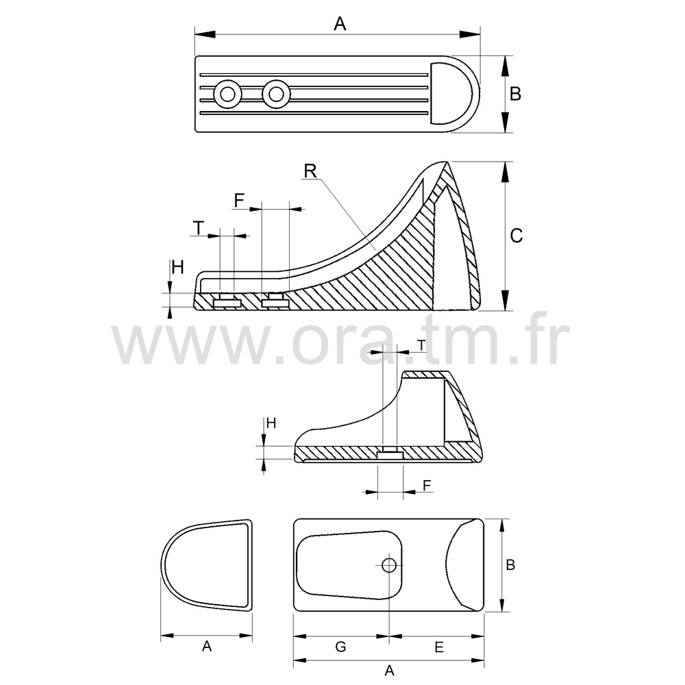 ESDC - EMBOUT TRAINEAU - SECTION CYLINDRIQUE