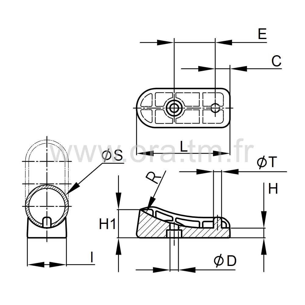 ESDX - EMBOUT TRAINEAU - TUBE CYLINDRIQUE