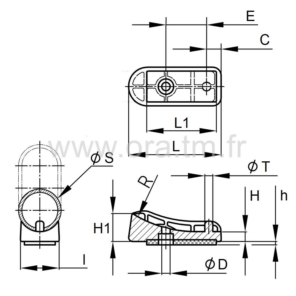 ESDXAM - EMBOUT TRAINEAU - TUBE CYLINDRIQUE