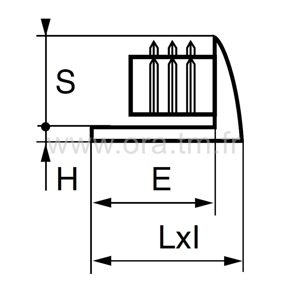 ESHR - EMBOUT TRAINEAU - TUBE RECTANGULAIRE