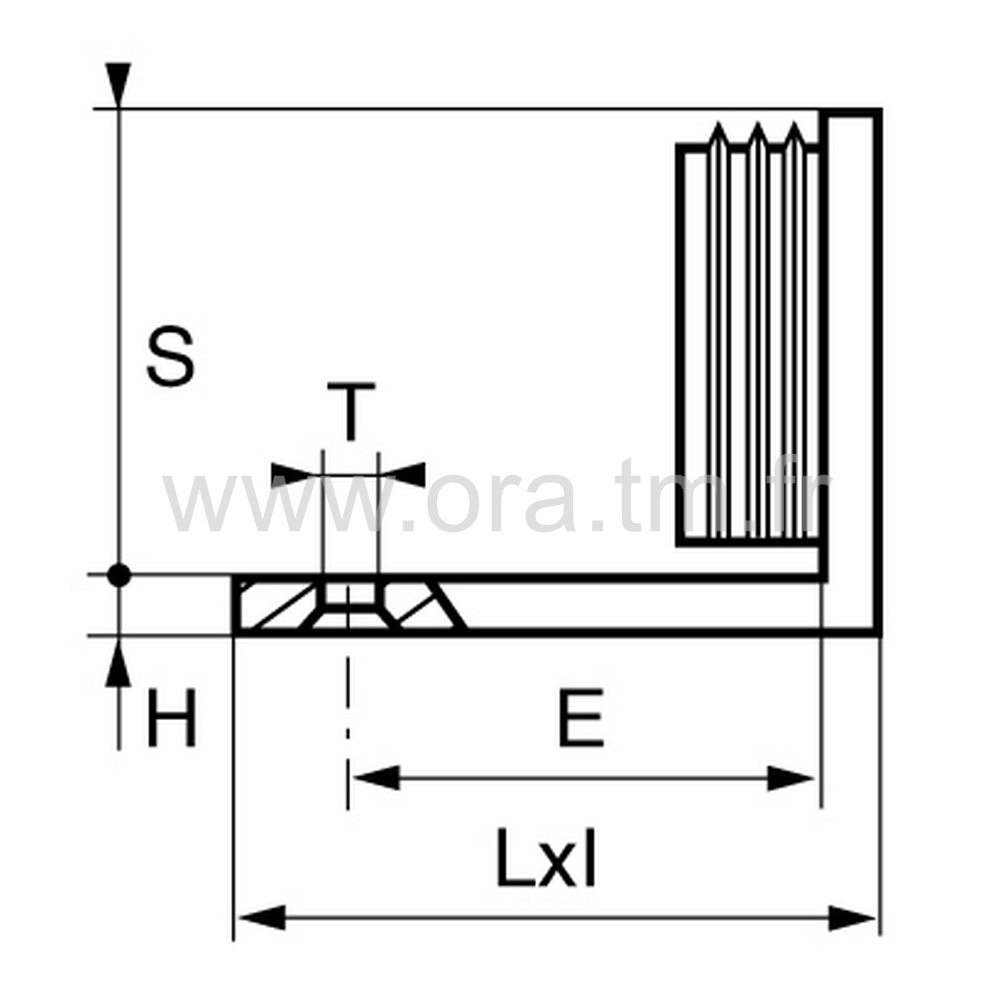 ESHR - EMBOUT TRAINEAU - TUBE RECTANGULAIRE