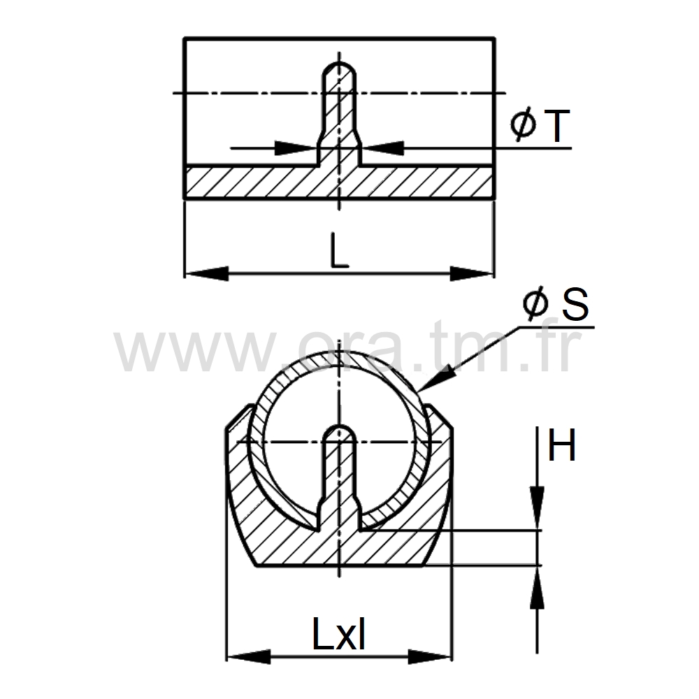 ESK - EMBOUT TRAINEAU A PINCER - TUBE CYLINDRIQUE